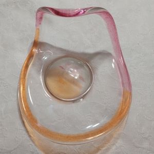 murano art glass Decorative, Pink,orange, Excellent Condition.heavy glass.